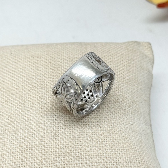 John Hardy Diamond Kawung Wide Band Ring .925 - Picture 6 of 9